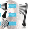 3 Pieces Wide Tooth Comb Jumbo Rake Comb, Detangler Salon Shampoo Comb for Long, Curly and 4c Hair (Black, Blue, Pink)