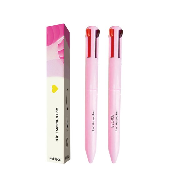 4 in 1 Makeup Pen, Makeup Pen Touch Up Eyeliner, Lip Liner, Brow Pencil, and Highlighter, Multi-function Beauty Pencil, Travel Makeup Pencil, 2PCS