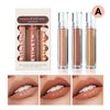 Vodisa 3Pcs Lip Gloss Collection Makeup Set, Shimmery Smooth Lip Glosses for for Girls Women, Soft Liquid Long Lasting Lip Glosses Set with Rich Varied Colors 01