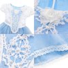 AHLPO Cinderella Princess Dress for Girls Halloween Cosplay Princess Dress Up Elsa Costume Birthday Outfit with Hodded Cape, Present for Toddler Kids 3-8 Years
