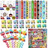 CHSLtmxq Train Party Favors 110PCS Slap Bracelets DIY Stickers Drinking Straw Keychains Pull-back Vehicle for People Car Theme Birthday Party Car Theme Birthday Party