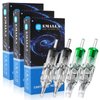 Emalla Tattoo Cartridge Needles - 60Pcs Mixed Size #10 3RL 5RL 7RL 9RL 11RL 14RL #12 5M1 7M1 9M1 11M1 13M1 15M1 Round Line Single Magnum Tattoo Machine Needle Standard Cartridge Needles for Tattoo Kit