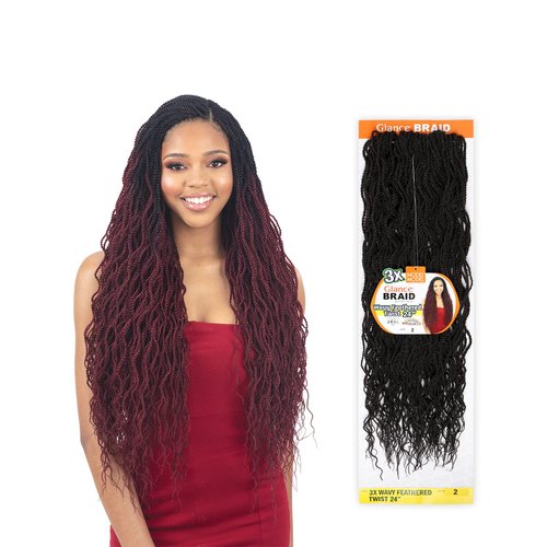 ModelModel Crochet Braids Glance 3X Wavy Feathered Twist 24" (1-pack, 2)