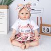 Reborn Baby Dolls Girl Clothes 20-22 inch Reborn Newborn Baby Doll Clothes Accessories 3Pieces Printing Suits