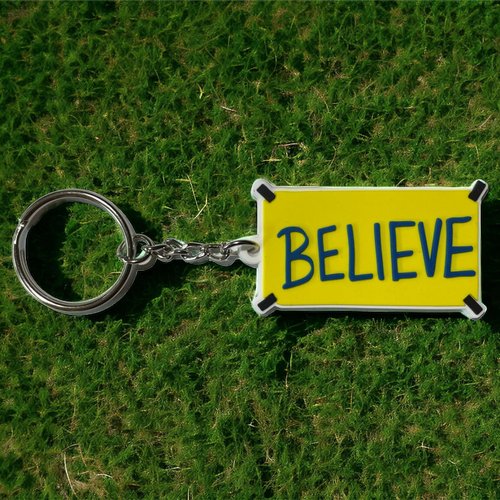 EPIC Goods Believe Keychain - Coach Lasso Believe Sign, AFC Richmond Soccer | Bulk Team Gifts, Motivational Poster, Funny Keyring for Car Keys, Backpack, Fanny Pack