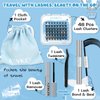 KevKev Lash Extension Kit for Travel, Portable Eyelash Extension Kit, Lash Clusters Kit 40Pcs Eyelash Clusters with Lash Bond and Seal Remover Tweezers Organizer Bag (Caramel,D-8-16mix Travel Kit)