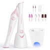 TOUCHBeauty Electric Nail File Drill with 10pcs Nail Bits for Natural Nails, Manicure Pedicure Set with UV Light Stand, Nail Buffer Drill Polisher Fingernails Toenails Care Set, Pink