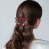 Mistofu 3.93Inch DIY Copper Wire Metal Hand-woven High-level design Barrettes Elegant Hair Accessories, Gifts for Women Girls (Red gradient double flower)