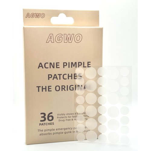 AGWO ACNE PIMPLE PATCHES, Spot Acne Treatment, Blackheads, Zit Clearing, Salicylic Acid, Facial Treatment for Blemishes, Razor Bumps, Ingrown Hairs, Vegan friendly Not Tested on Animals (36 Count)