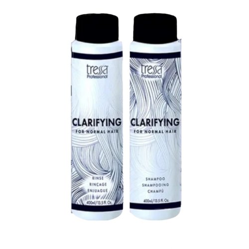Tressa Professional Clarifying, Deep Cleansing, Color Safe Formula, Removes Dulling Deposits & Product Build Up, Brightens Highlighted, Bleached & Gray Hair. For All Hair Types - Duo, 13.5 Fl Oz.