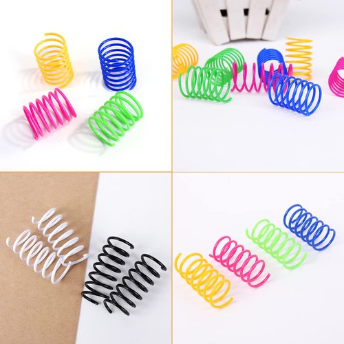 Andiker Cat Springs for Indoor Cats, 12Pc Cat Creative Toy to Kill Time and Keep Fit Interactive Cat Toy Spring Colorful Springs Cat Toy for Swatting, Biting, Hunting Kitten Toys (Colorful)