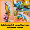 LEGO 31136 Creator 3-in-1 The Exotic Parrot, Construction Toy, Jungle Animal Figurines, Frog and Fish, Creative Game for Children from 7 Years Old