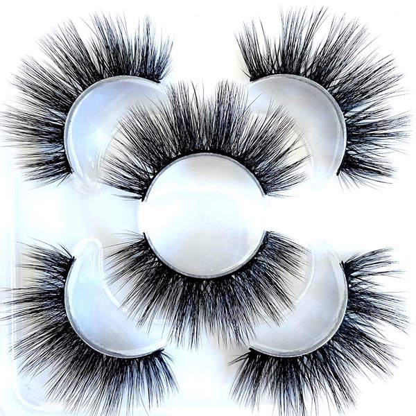 Sunniess False Eyelashes 8D Faux Mink Lashes 100% Handmade Reusable Natural Look Fake Eye lashes Cat-Eye Fluffy Wispy Lashes Dramatic Long Thick Volume Soft Lashes Packs (8d14)