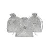 Ankirol 100pcs Sheer Organza Favor Bags For Wedding Baby Shower Rattan Print Gift Bags Samples Display Drawstring Pouches (3x4, silver)