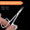 GENERIC Xios Cuticle Scissors Fine Curved Blade Effetient Slim Manicure Scissors for Cuticles Professional Small Scissors with Precise Pointed Tip for Eyebrow Eyelash and Dry Skin (Modern), Silver