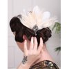 Aimimier 1920s Flapper Feather Hair Clip Ivory Headpiece Prom Party Roaring 20s Accessories for Women and Girls