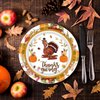 hhdatc Thanksgiving Plates And Napkins Sets，Fall Party Turkey Maple Leaf Supplies Thanksgiving Decorations Disposable Dinnerware Set For 16 Guests