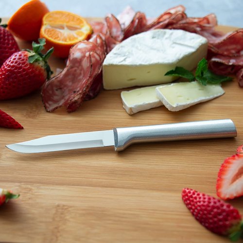 Rada Cutlery Everyday Paring Knife Stainless Steel Blade with Aluminum Made in USA, 6-3/4 Inches, Silver Handle
