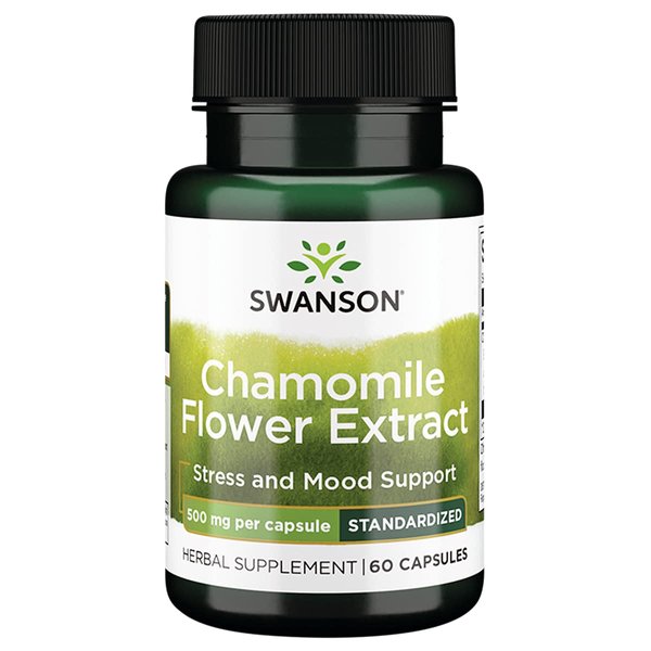 Swanson Chamomile Flower Extract 500 Milligrams Standardized to 1.2% Apigenin 6 mg per Capsule 60 Capsules