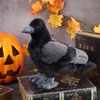 Aoriher 12 Inch Crow Plush Stuffed Animal Soft Black Fluffy Plush Toy Realistic Bird Stuffed Animal for Home Decoration Pet Party Favors Animal Collection Supplies