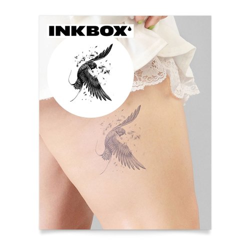 Inkbox Temporary Tattoos, Semi-Permanent Tattoo, One Premium Easy Long Lasting, Water-Resistant Temp Tattoo with For Now Ink - Lasts 1-2 Weeks, Joyful, 4 x 4 in