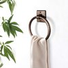 Monarch Abode 17089 Metal Round Towel Ring Holder Hand Hammered Bathroom Hardware, 7 inch, Antique Copper Finish