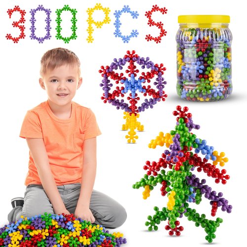 thinkmaster 300 Pieces Interlocking Building Blocks STEM Toys, Educational and Creative Discs for Preschool Boys and Girls Aged 4-8, Safe and Durable Material, Endless Creative Possibilities