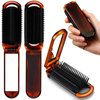 Nuenen 4 Pcs Folding Hair Brush with Mirror Portable Mini Hair Brush Small Compact Pocket Hair Comb for Family Travel Car Gym Wig Bag Purse Gift Women(Tortoiseshell)