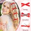 HINZIC 10PCS Red Mini Bow Hair Clips Coquette Bowknot Ribbons Snap Barrettes Halloween Christmas Valentines Wedding Prom Hair Accessories for Women Teens
