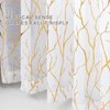 FINECITY Gold Tree Branch Sheer Curtains for Bedroom, Metallic Gold Foil White Sheer Curtains 96 Inch Length for Living Room, 52 x 96 Inch, 2 Panels