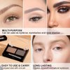 Brow Powder Kit,Long-Lasting Waterproof Two Colors Brow Filler Get Full Defined Natural Brows,Eyebrow Contour Palette with Double-ended Eyebrow Brush,sombra para cejas - Light Brown+Grey