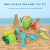 TOY Life Beach Toys for Toddler 1-3 Sand Toys for Kids Beach Toys for Kids Ages 4-8 with Bucket Dino Sand Castle Molds Sandbox Toys Beach Toys for Kids Ages 8-12 Sand Toys for Toddlers Age 2-4