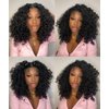 Annivia Curly Lace Front Wigs for Black Women Short Curly Lace Front Wig Pre Plucked with Babyhair, Natural Looking Synthetic Kinky Afro Short Curly Frontal Hair Wig 16inch（Natural Black,13×4）