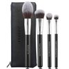 ENERGY Makeup Brush Set Premium Foundation,Bronzer,Blush,Concealer,Eyeshadow Contour with Liquid Cream Powders Blending Highlighting Buffing Professional Essential Face Brushes with Travel Case 4PCS