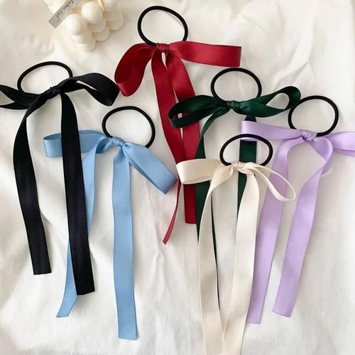 6pcs Hair Bows Ribbon Ties Bow Hair Ties Women Girls Cute Tassel Long Hair Ribbon Hair Elastic Ro...