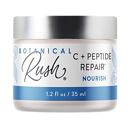 BOTANICAL RUSH C+ Peptide And Stem Cell Repair Cream - For Age-defying Beauty Skin-Smoothing Melanin Production - All Skin Types - 1.2 Oz Bottle