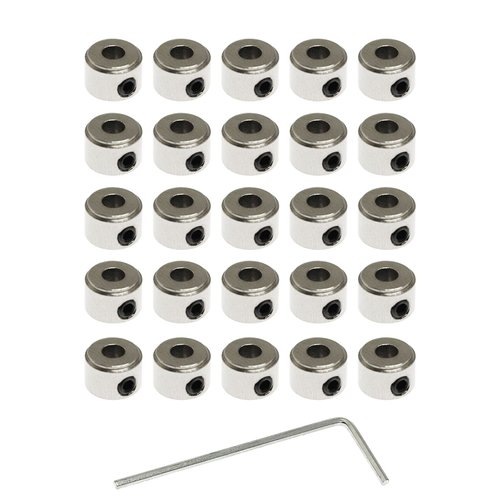 Maxmoral 30PCS 1/8'' Plated Landing Gear Stopper Set Wheel Collar 8x3.1mm / 0.3''x 0.12'' Remote Control Aircraft Replacement RC Airplane Model Aircraft