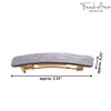 French Amie Small 2 1/4 inch Celluloid Handmade Hair Barrette No Slip Grip Durable Styling Women Hair Accessories Hair Clip for Girls, Made in France(Metallic Grey)