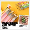Teenitor Nail Art Brushes Nail Art Tools, Nail Brushes for Nail Art Kit with Nail Stickers, Nail Design Kit Nail Design Brushes Nail Gems, Dotting Tools Nail Art Stickers Nail Glitter Nail Accessories