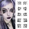 10 Pairs Halloween Eye Shadow Temporary Tattoo Stickers Eyeliner Stickers Waterproof Fake Tattoos Spider Web Bat Skull Makeup Transfer Eyeshadow Stickers for Women Face Decorations for Carnival Party