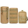 Gogoku 3 Pack Molle Pouch Combo Water Bottle Pouch Holder Tactical Molle Pouches Compact Utility Waist Bag Pack (Combo A:Khaki)
