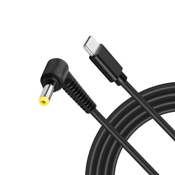 GINTOOYUN Type C to 90 Degree DC 4.8 x 1.7 mm Power Charging Cable USB-C Male Output to DC Input Power PD Charge Cable fit for Laptop 65W 12V (59inch)