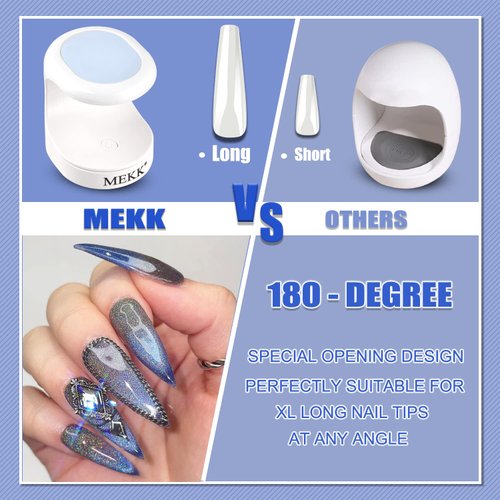 MEKK Mini UV Light for Gel Nails UV Light for Nails Innovative One Finger UV LED Nail Lamp 16W UV Nail Lamp Portable LED Nail Lamp Professional Nail Dryer for Nail Art Tools(Blue)