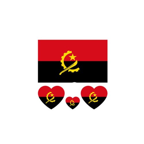 ZPDNURZL 10 Sheets Angola Flag Tattoos Stickers 40 Pcs Waterproof Sweat Sports National Flag Removable Fake Tattoos