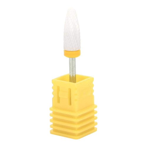 Ceramic Nail Drill Bit Corn Head Ceramic Grinding Parts Nail File Drill Bit Lightweight Manicure Polishing Removing Cuticle(Extra Fine Grinding XF Yellow Box)