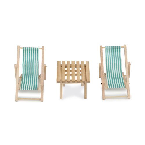 Miniature Beach Chair & Table 3PCS 1:12 Dollhouse Furniture Model Foldable Chairs Folding Beach Sunbath Chair Props Cake DIY Garden Plant Pool Decor Longue Deck Chair Craft (Green)