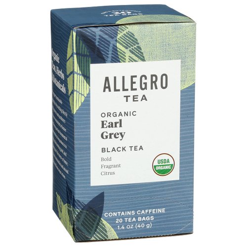 Allegro Tea, Organic Earl Grey Tea Bags, 20 ct