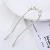 Beaupretty 4pcs French Hair Pin Pearl Hair Forks U Shaped Hair Stick Metal Womens Hair Clips Hair Accessories for Bun