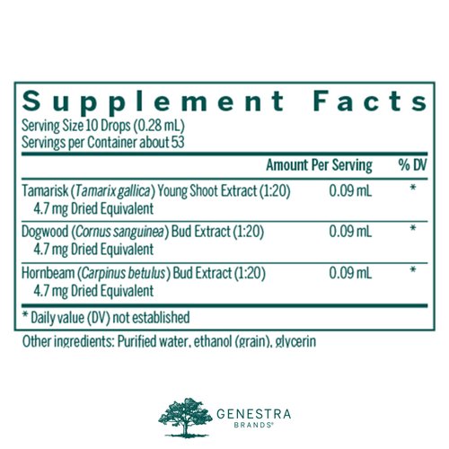 Genestra Brands Hemo-gen | Tamarisk, Dogwood, and Hornbeam Herbal Supplement | 0.5 fl. oz.