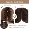 Rich Choices Hair Toppers for Women Real Human Hair Remy Human Hair Topper for Women 10inch #1BT4 Natural Black To Medium Brown Hair Toppers for Thinning Hair Clip in Hair Topper Silk Base
